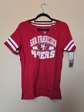 San Francisco 49ers Red V-Neck Tee NWT